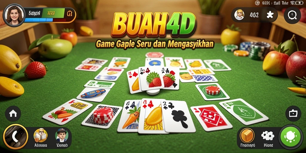 Gameplay seru BUAH4D saat bermain Gaple dengan teman.