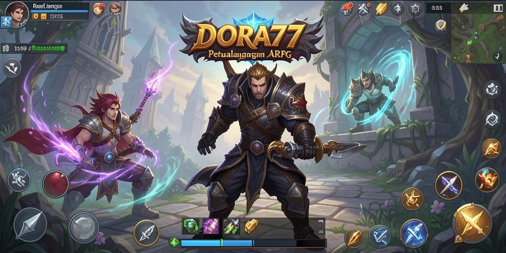 Tampilan gameplay DORA77 yang mendebarkan dan penuh aksi.