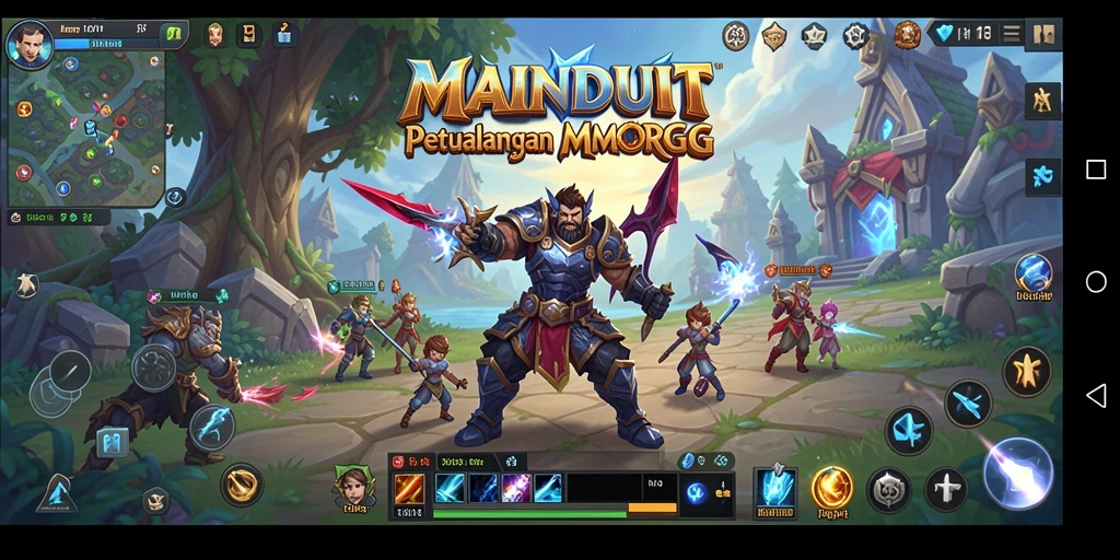 Screenshot gameplay MAINDUIT yang menunjukkan pertarungan epik di dunia MMORPG.