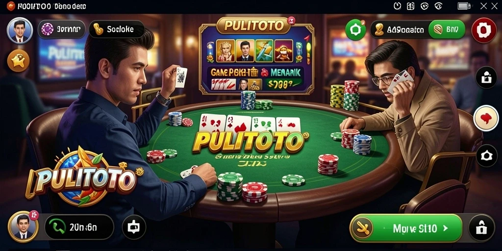 Tampilan gameplay PULITOTO yang mendebarkan saat bermain poker.