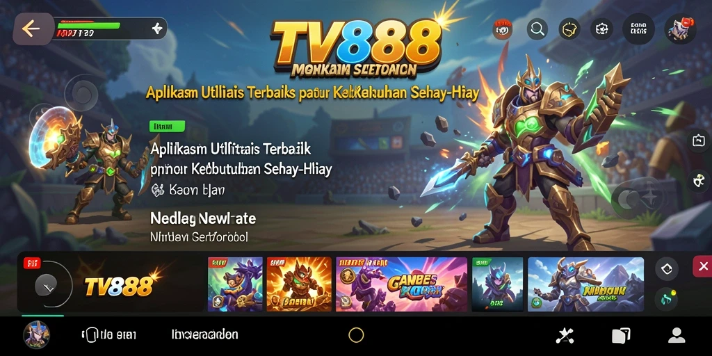 Screenshot utama TV888 menampilkan antarmuka yang ramah pengguna.